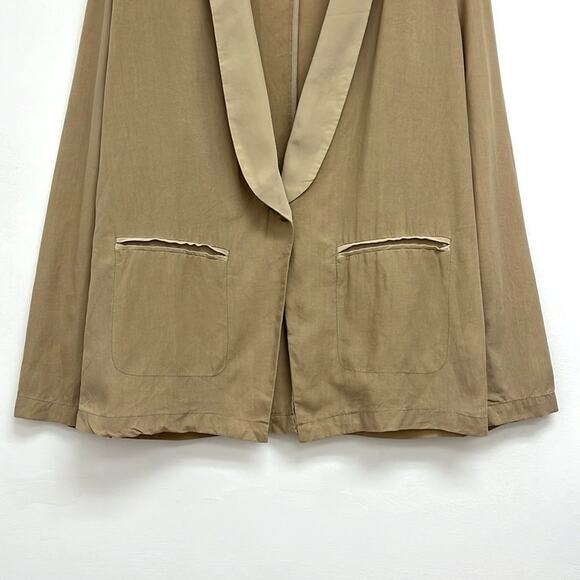 Brochu Walker Tencel-Linen Blend Lightweight Single Button Blazer Silk Trim Med - Picture 7 of 11